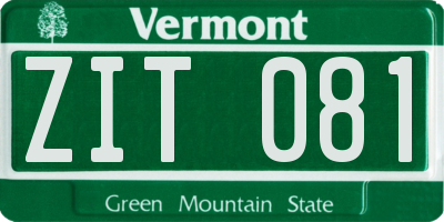 VT license plate ZIT081