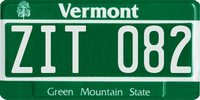 VT license plate ZIT082