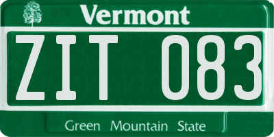 VT license plate ZIT083