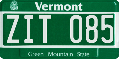 VT license plate ZIT085