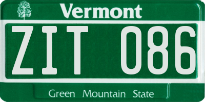VT license plate ZIT086