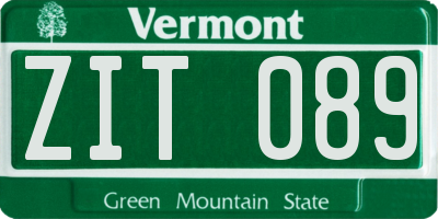 VT license plate ZIT089