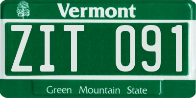 VT license plate ZIT091