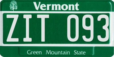 VT license plate ZIT093