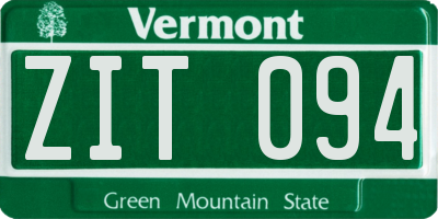 VT license plate ZIT094