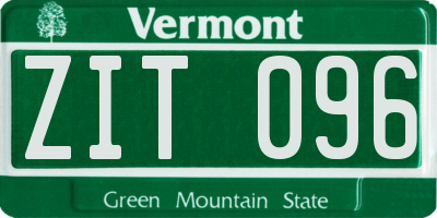 VT license plate ZIT096