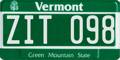 VT license plate ZIT098