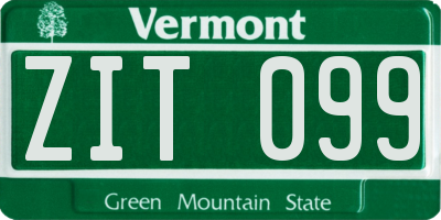VT license plate ZIT099