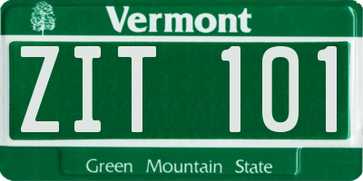VT license plate ZIT101