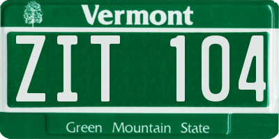 VT license plate ZIT104