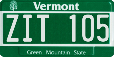 VT license plate ZIT105