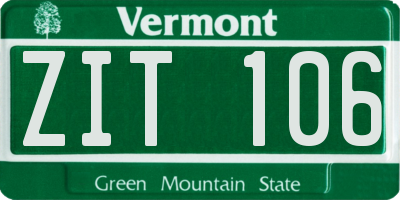 VT license plate ZIT106