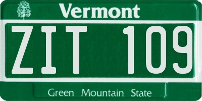 VT license plate ZIT109