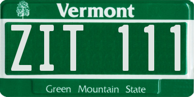 VT license plate ZIT111