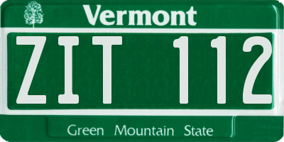 VT license plate ZIT112