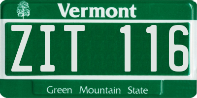 VT license plate ZIT116