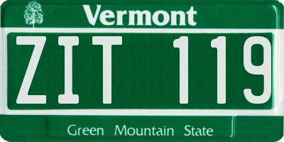 VT license plate ZIT119