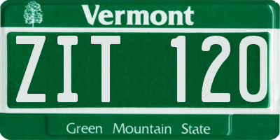 VT license plate ZIT120