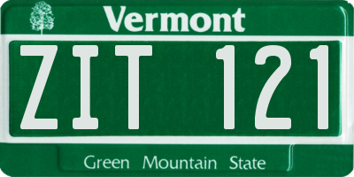 VT license plate ZIT121