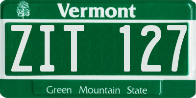 VT license plate ZIT127
