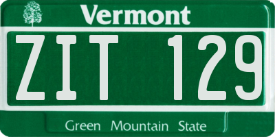 VT license plate ZIT129