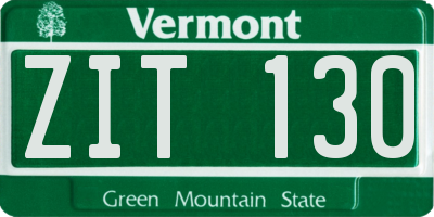 VT license plate ZIT130