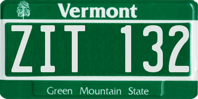 VT license plate ZIT132