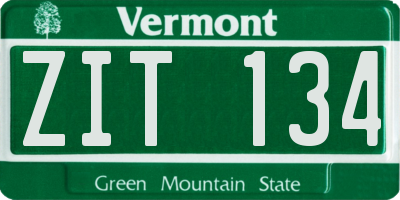 VT license plate ZIT134