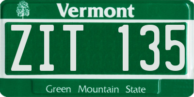 VT license plate ZIT135