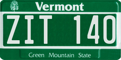 VT license plate ZIT140