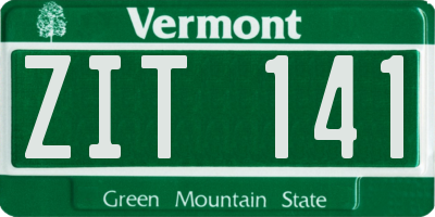 VT license plate ZIT141