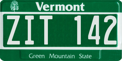 VT license plate ZIT142