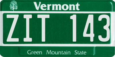 VT license plate ZIT143