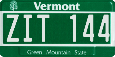 VT license plate ZIT144