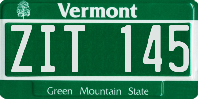 VT license plate ZIT145