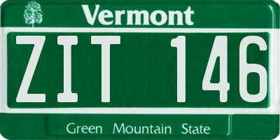 VT license plate ZIT146