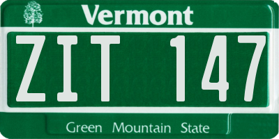 VT license plate ZIT147