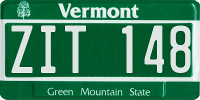 VT license plate ZIT148