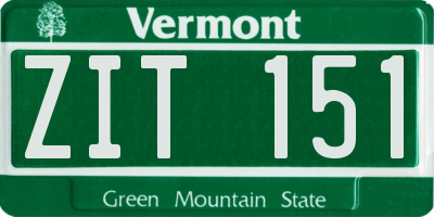 VT license plate ZIT151