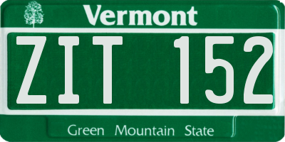 VT license plate ZIT152