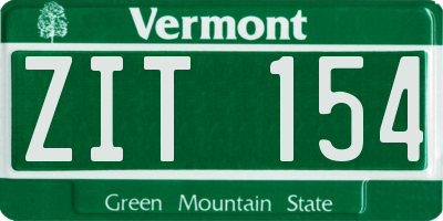 VT license plate ZIT154