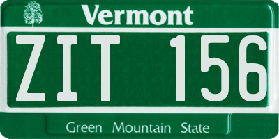 VT license plate ZIT156