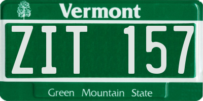 VT license plate ZIT157
