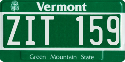 VT license plate ZIT159