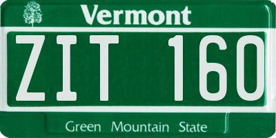 VT license plate ZIT160