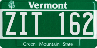 VT license plate ZIT162