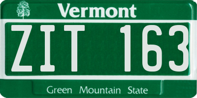 VT license plate ZIT163