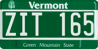 VT license plate ZIT165