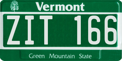 VT license plate ZIT166
