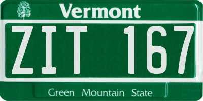VT license plate ZIT167